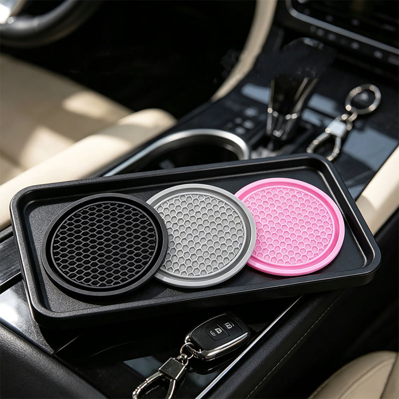 Tablet Car Accessories - 2/4개입 차량용 컵홀더 미끄럼 방지 블랙