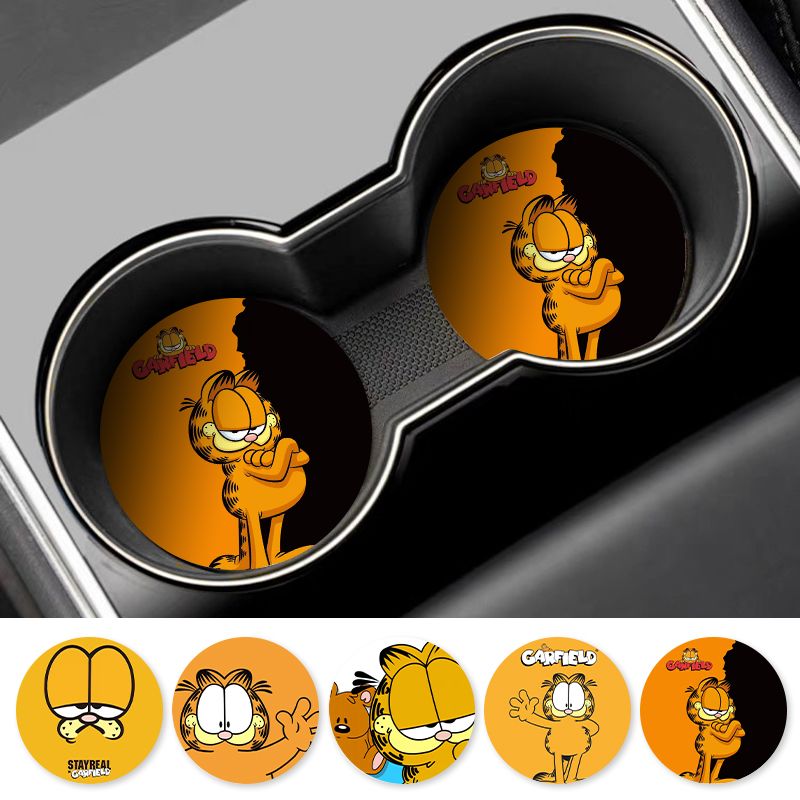 Tablet Car Accessories - 만화 가필드 자동차 컵 코스터 범용