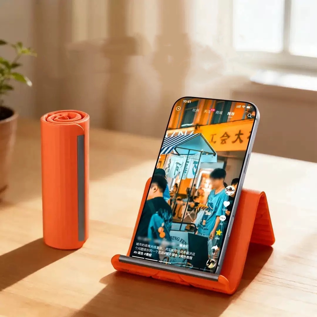 Essential Tablet Accessories - 휴대용 실리콘 폰/태블릿/노트북 거치대, 창의적인 접이식