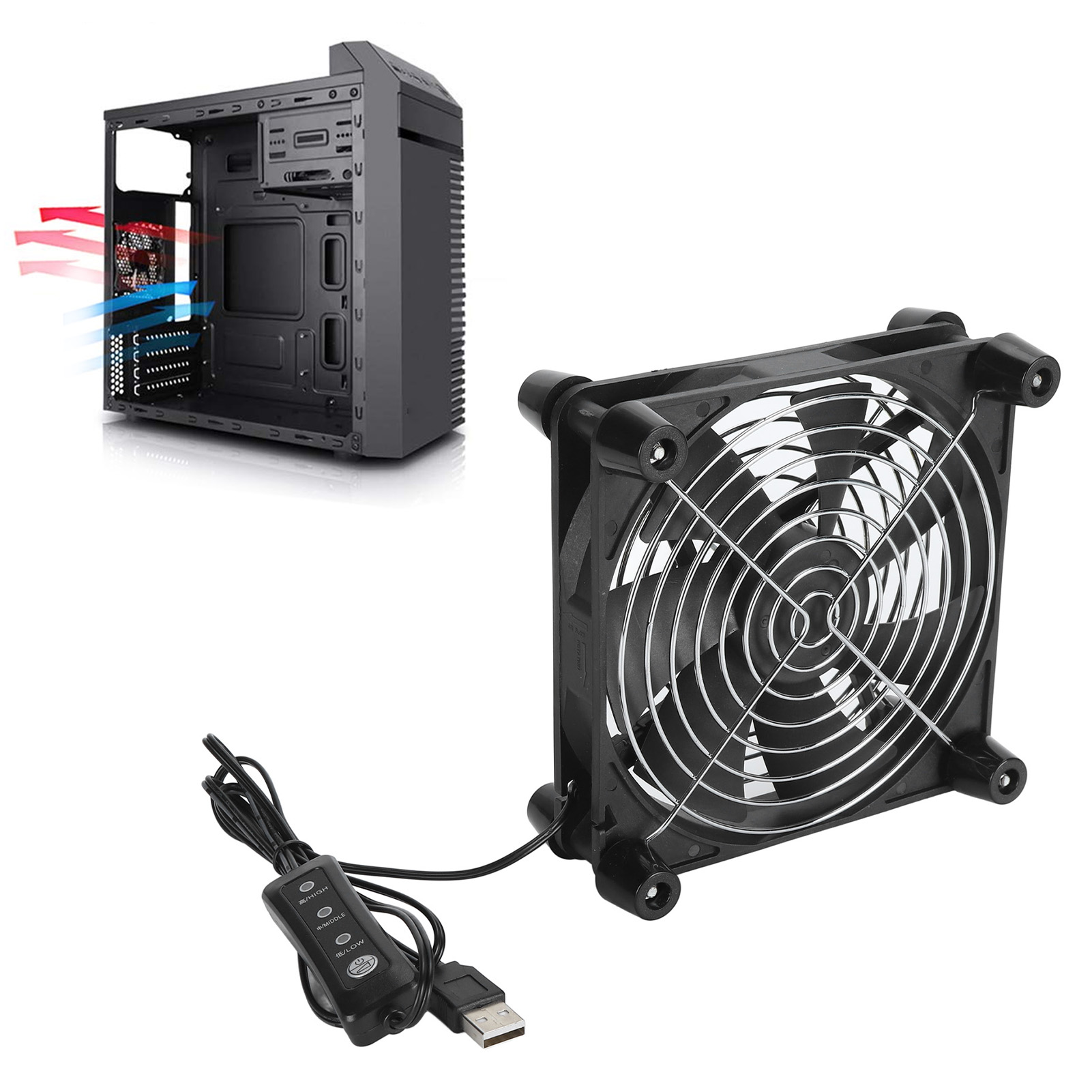 140mm 컴퓨터 케이스 팬 3단 속도 5V USB 전 - Boox Tablet Accessories 리뷰 및 가격