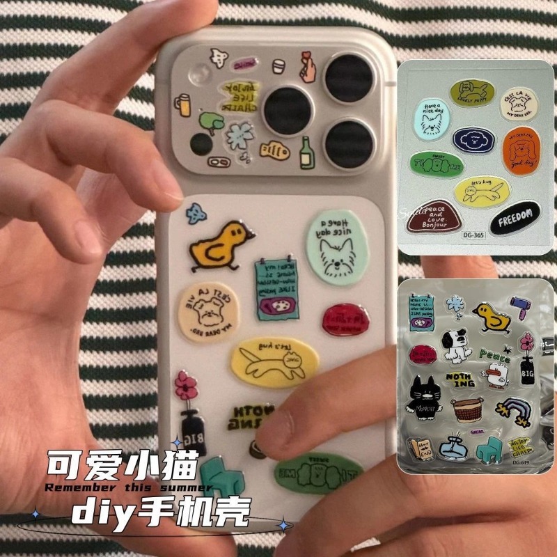 귀여운 만화 고양이 강아지 3D 투명 레진 스티커 젤리 - Tablet Accessories 리뷰 및 가격