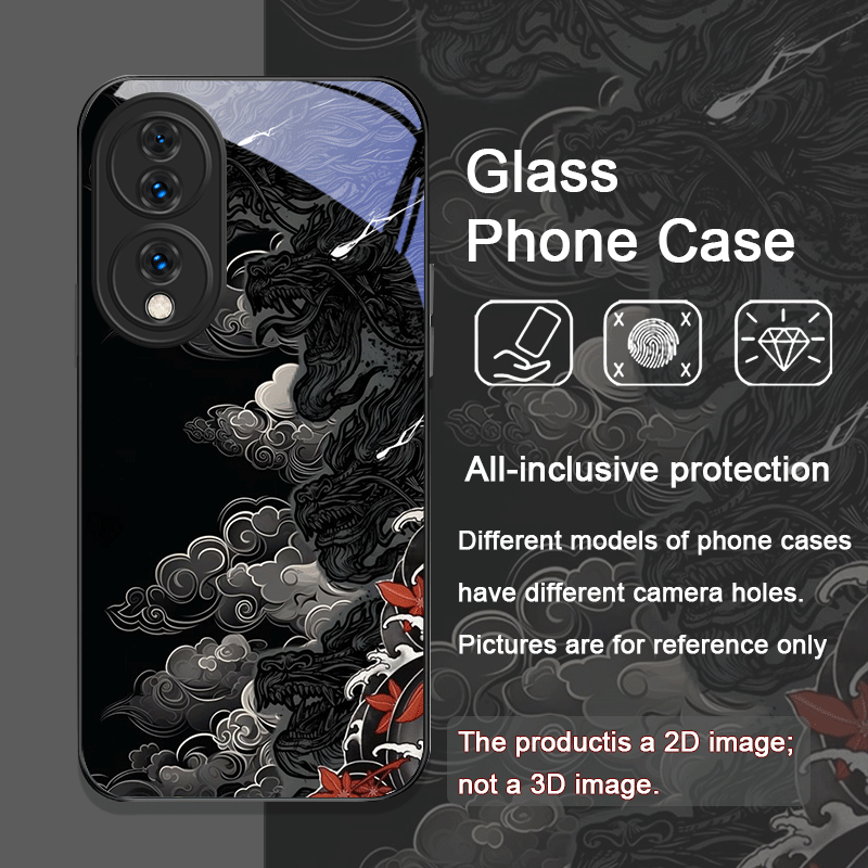 미적 감각의 멋진 블랙 드래곤 프린트 강화유리 휴대폰  - Huawei Nova 12 리뷰 및 가격
